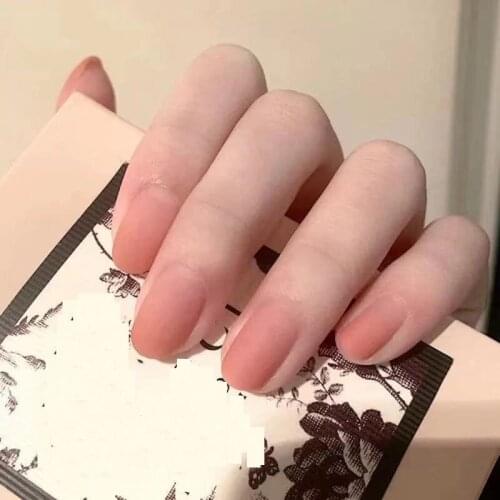 24pcs/Set Fashion Matte Fake Nails Short Design Square Orange Gradient Full Artificial Nail Decoration Art Tips Manicure Tools