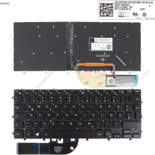 German QWERTZ New Replacement keyboard for DELL XPS 15 9550 9560 9570 Laptop Backlit with Frame