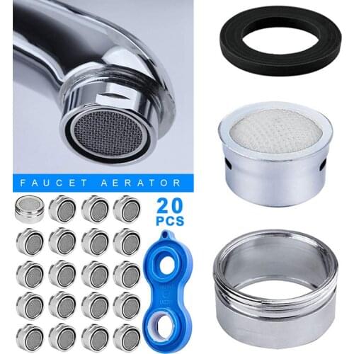 New Durable 20pcs Aerator M24 Prevent Splash Faucet Strainer Insert Mixing Nozzle Aerators Water Set Replacement Part