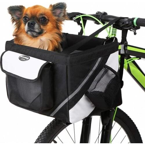 Portable Pet Bicycle Carriers Bag Puppy Dog Cat Small Animal Bike Carrying Outdoor Travel Accessories Removable Pet Box Basket