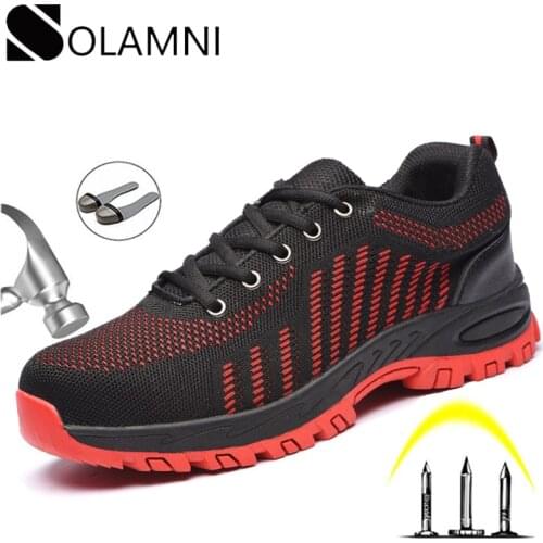 Industrial Construction Mens Work Safety Shoes Breathable Light Outdoor Sneakers Male Steel Toe Anti-Smashing Work Safety Boots