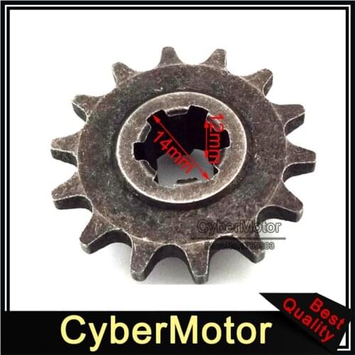 T8F 14 Tooth Front Clutch Drum Gear Box Pinion Chain Sprocket For 2 Stroke 47cc 49cc Engine Chinese Minimoto Dirt Bike Crosser