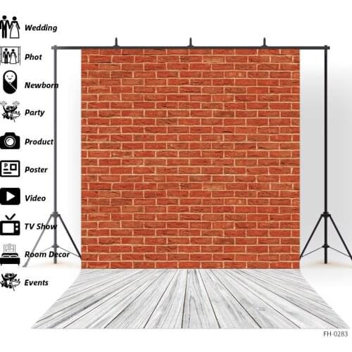 Vinyl Brick Wall And Wooden Floor Theme Backdrops Photo Studio Backgrounds Baby Shower Newborn Children Pet Portrait Photography