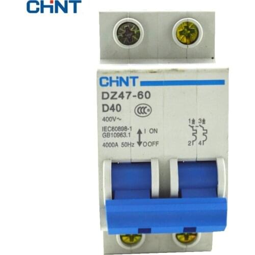 CHINT Air Switch GFCI 2P 40A Home Empty Open Air Switch Miniature Circuit Breaker DZ47-60 2P D40