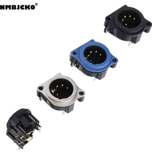 High quality A2105 MODEL 100pcs/lot XLR 5P male PC Chassis Panel Mount Socket xlr male connector