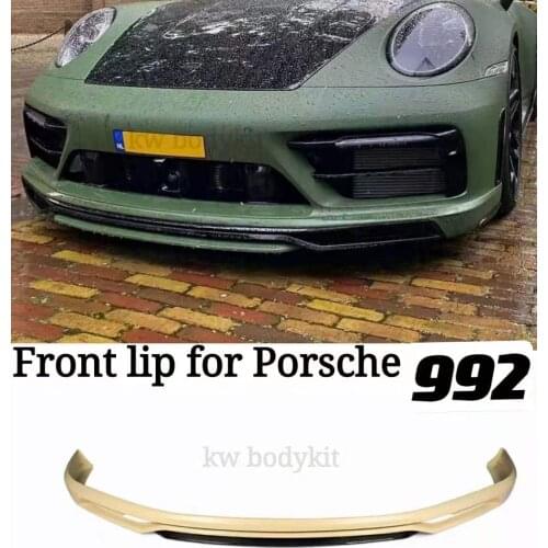 REAL Carbon Fiber FRP Front Bumper Lip Spoiler Splitters For Porsche 911 992 Carrera 991 2019-2021 Car BodyKit