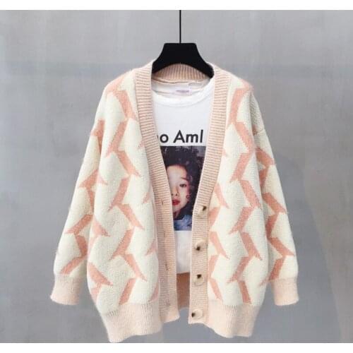 2019 Autumn Winter Fashion Women Long Sleeve Loose Knitted Cardigans Sweater Jacket Coat Casual Outwear Tops Pull Femme R178