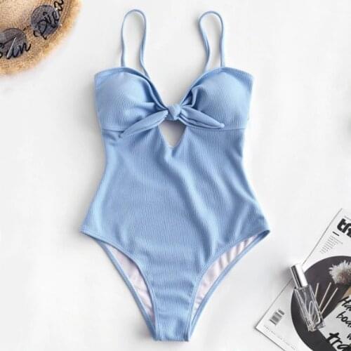 Women Solid High-waisted Bikini 2020 mujer Hollow Out One Piece Swimsuit Bikini Push-Up Swimsuit Bathing maio feminino praia