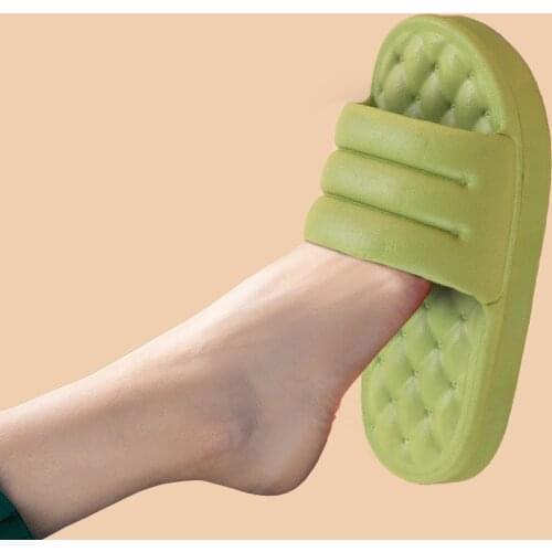 2021New Thicker EVA Sofa Slides Thick Sole Soft Indoor Slippers Men Women Anti-slip Sandals Summer Bathroom Bath Platform Shoes