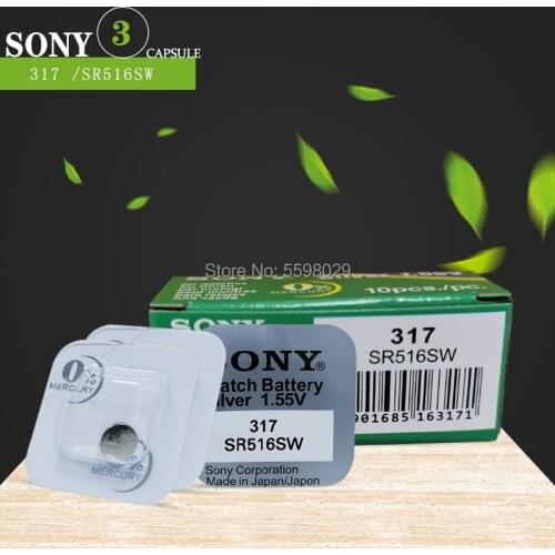 3pcs Sony Original Single grain packing 317 SR516SW SR516 1.55V Silver Oxide SR62 D317 V317 Button Cell Coin Battery