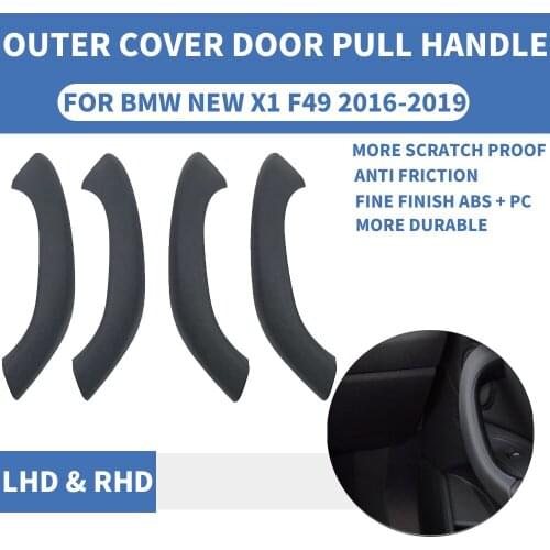 4PCS/set LHD RHD Black Front Rear Left / Right Car Interior Door Handle Inner Pull Outer Trim Cover For BMW X1 X2 F48 F49 F39