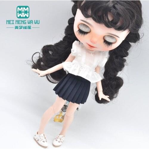 Fits Blyth Azone OB23 OB24 doll clothes accessories Fashion T-shirt, pleated skirts Girls gift