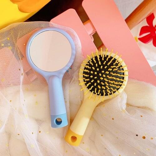 Anti-static Magic Detangler Hair Curl Straight Massage Comb Hair Brush Hair Care Styling Tools with Mirror