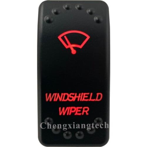 Car Boat Truck Rv Bus - On Off On - Red Led Lights - Rocker Switch - WINDSHIELD WIPER - 7 Pins - DPDT - Waterproof