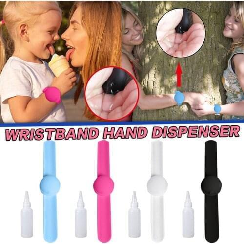 Hand sanitizer bracelet silicone wristband dispenser portable bracelet outdoor soap dispenser free hand washing disinfect