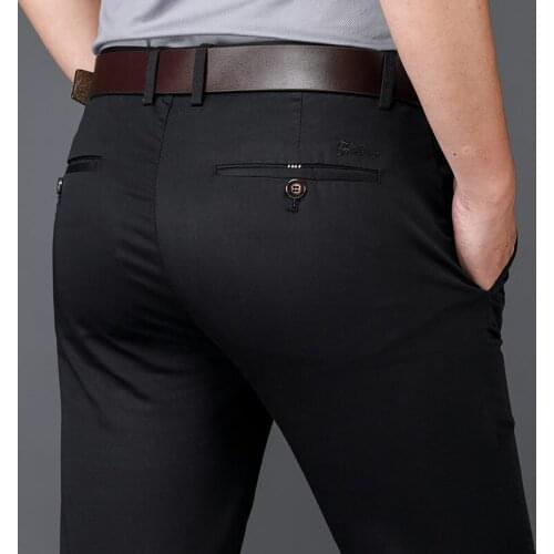 MenS Pants Pant Trousers Casual Classic Mens Motorcycle Fashion High Quality Straight Male Business Length Man New Clothing Men