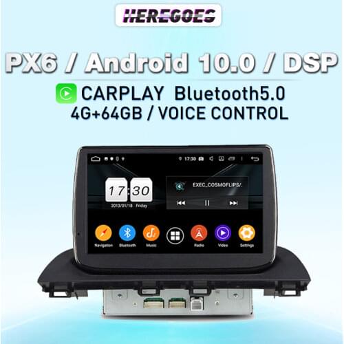 Carplay PX6 9" DSP Android 10.0 8Core Car DVD Player For Mazda 3 Axela 2014 - 2017 Autoradio Navigation GPS 4G LTE Stereo Radio