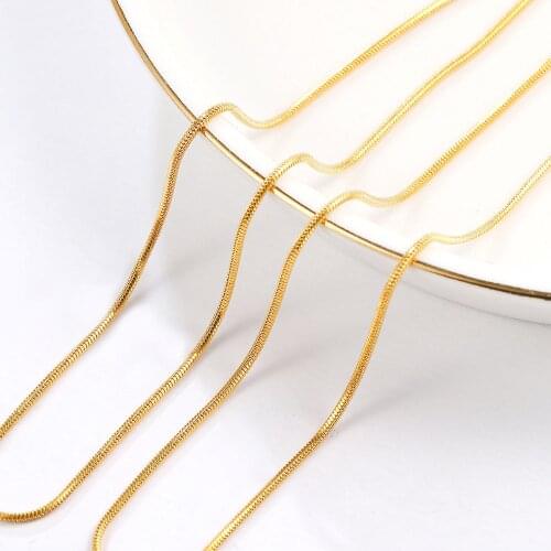 Width 0.9/1.2/1.5/2.0mm Stainless Steel Square Necklace Waterproof Snake Chain Men Women Gift Jewelry Various Length