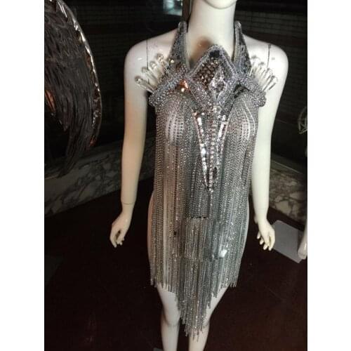 Led light up chain tassel necklace performance costume stage show singer model performance decoration