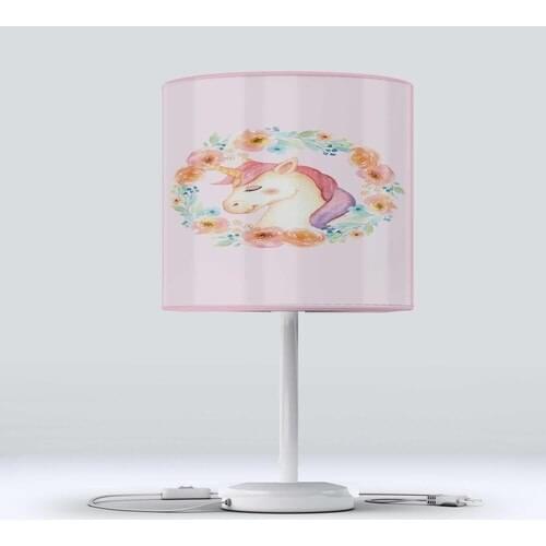 Else Carpet Else Pink Unicorn Mounted Cloth Headdress Modern Children Bedroom Bedside lamp