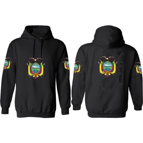 ECUADOR male pullover custom made name number ecu sweatshirt nation flag ec spanish republic Ecuadorian college boy clothing
