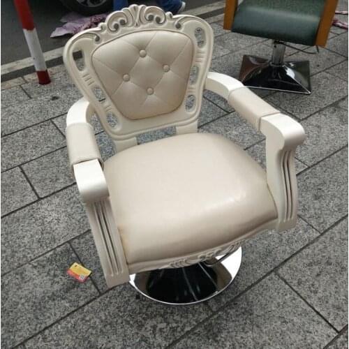 European Oak online celebrity Hairdressing Chair Hair Chair Lifting Hair Salon Special Retro Haircutting Chair