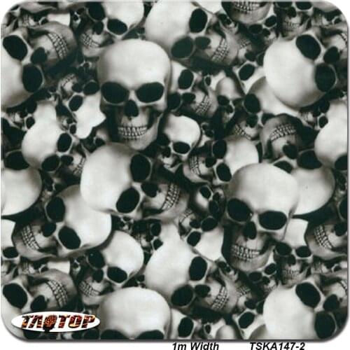 1m 50Sq TSKA147-2 Skull Holographic Vinyll Water Wood Hydrographic Film Water Transfer Printing Film
