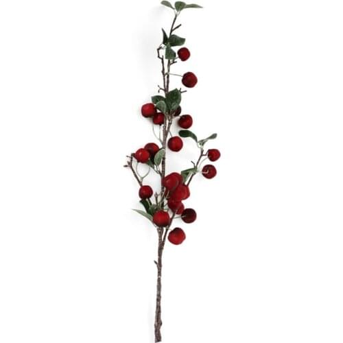 Simulation Small Apple Branch Artificial Red Berry Flower Arrangement Shooting Props Home Wedding Party Decoration