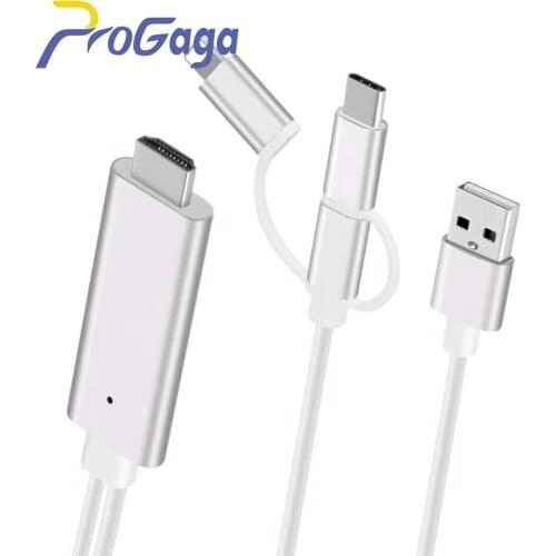 3 in 1 MHL Cable for iPhone HDMI-compatible for Samsung Phone to Projector TV MHL To HDMI-compatible 1080P HDTV Cable Adapter