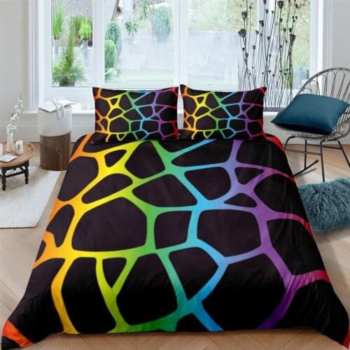 Luxury Giraffe Skin geometric Print Bedding Set 2/3pcs Duvet Cover With Pillowcase Queen King Size Comforter Bed Sets Bedclothes
