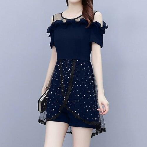 Womens Outfits Fashion Leisure Office Korean Version Clothes 2021 Summer New Large Size Crop Top Shorts Two Piece Set For Women