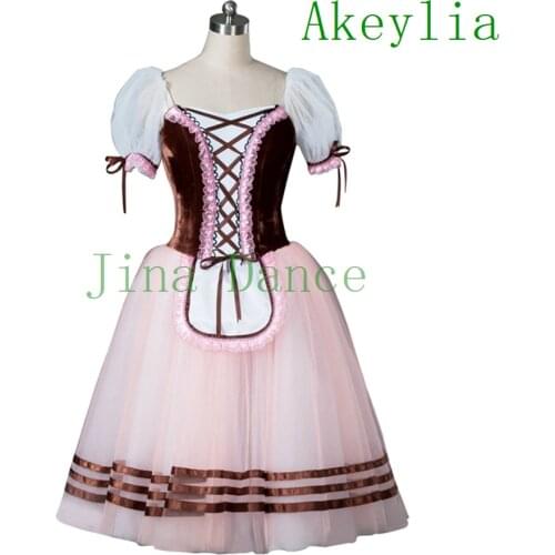 Brown Giselle Ballet Dress professional Pink Romantic Ballet Costume Blue Long Ballet Skirt Purple Classical Ballet Tutu Girls