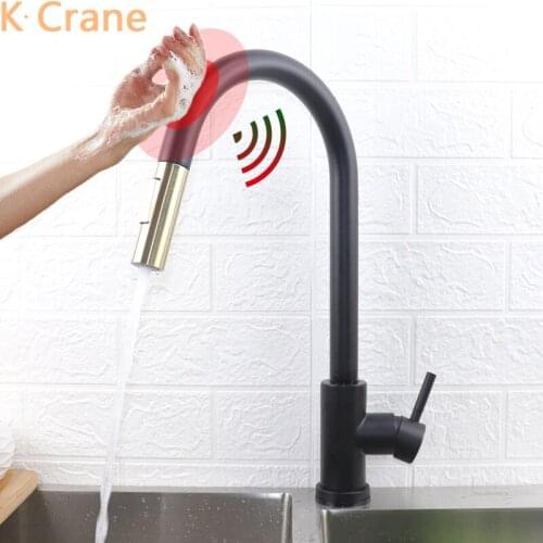 Kitchen Sink Touch Faucet Pull Out Smart Sensor Tap Hot Cold Water Mixer Automatic Sense Crane Stainless Steel Flexible Faucets