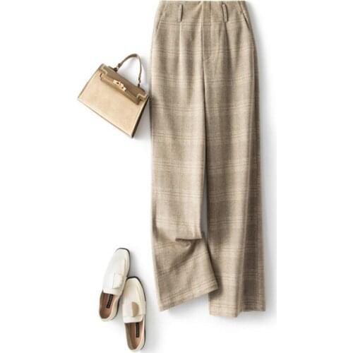 L-hikari Women's Plaid Trousers