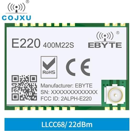 LLCC68 LoRa Wireless Module 433Mhz 470Mhz 22dBm 6km Long Range RF Receiver Transmitter PA+LNA IPEX Antenna E220-400M22S