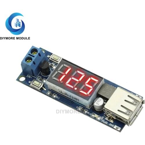 USB Charger Module DC 4.5-40V to 5V 2A Step-down Buck Converter with LED Digital Display Power Supply For Phone Charging