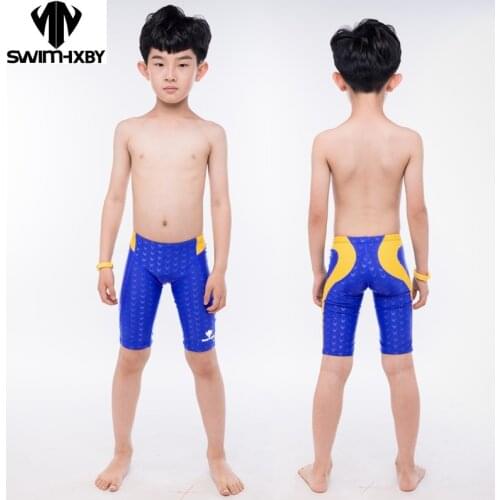 HXBY Mens Swimming Trunks For Boy Swimwear Competition Training Childrens Swimsuit Boys Professional Baby Swimming Shorts 5XL