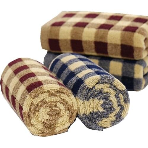 Pure Cotton Soft Jacquard Terry Mens Face Towel Bathroom Towel Set Hotel Supplies 34*75CM TJ4903