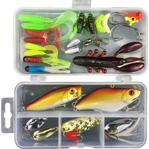 Fishing Lures Set Hard Artificial Wobblers Metal Jig Spoons Soft Lure Fishing Silicone Bait Fishing Tackle Accessories Pesca Kit