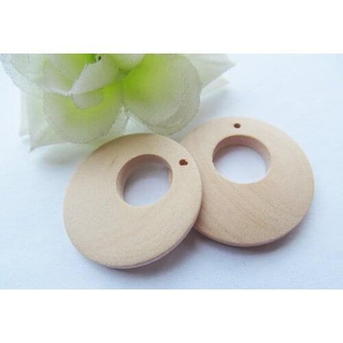 50pcs 30mm Unfinished Roundure Circle Ring Big Hole Natural Wood Earring Pendant Charm Finding ,DIY Accessory Jewellry Making