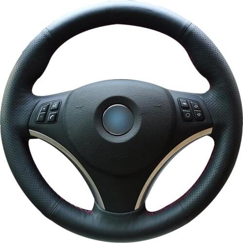 Non-slip Durable Black Synthetic Leather Car Steering Wheel Cover For Bmw E90 320i 325i 330i 335i E87 120i 130i 120d