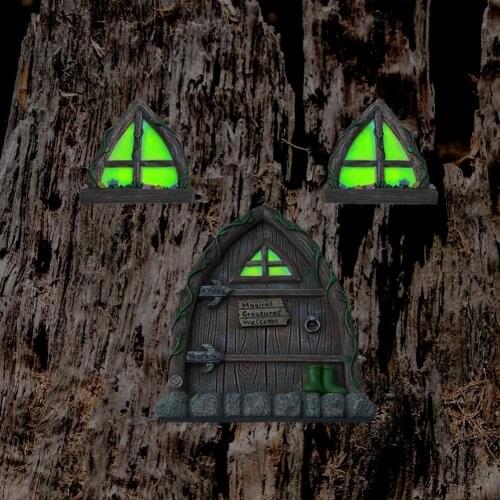 NEW Miniature Fairy Gnome Window Door Figurines Elf Home For Yard Art Garden Sculpture Statues Decor Outdoor Decor Fairy Garden