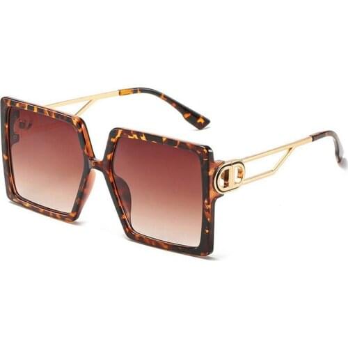 New Vintage Fashion Square Sunglasses Women Luxury Brand Big Frame Women Sun Glasses Black Fashion Gradient Female Glasses