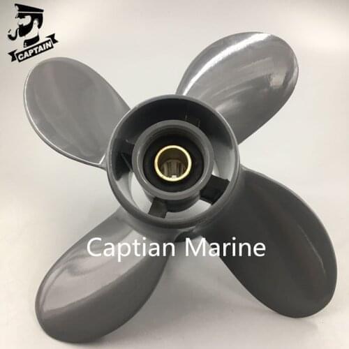 9 1/4X11 Propeller Fit Yamaha Outboard 8HP 9.9HP 15HP Honda BF8D/BF9.9D BF9.9/BF15A BF15D/BF20 8 Splines 4 Blade 58134-ZV4-011AH