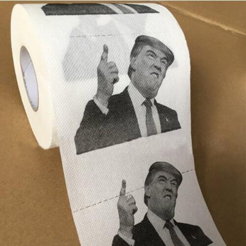 1pcs 100g Donald Trump Humour Toilet Paper Roll Novelty Funny Gag Gift Dump with Trump