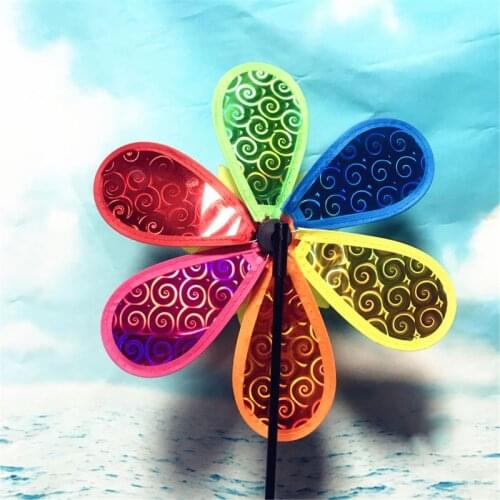 Sun Flower Colorful 3D Lovely Wind Spinner Windmill Toys For Decoration Garden Y BX0D