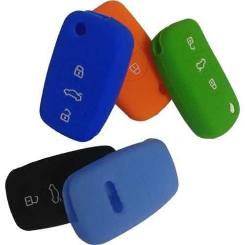 Silicone Car Key Cover FOB for Audi Jacket Wallet Veste 8p Rs3 A3 A2 A4 A6 C6 A8 Remote Control Key Case for Car Flip Key