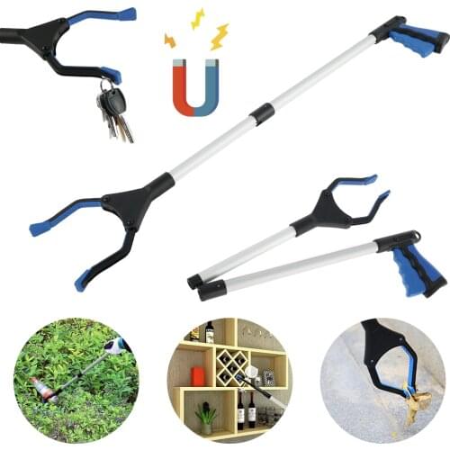 Foldable Litter Reachers Pickers Pick Up Tools Gripper Grabber Adjustable Angle Waste Collection Pickup Tools With Magnetic Tip