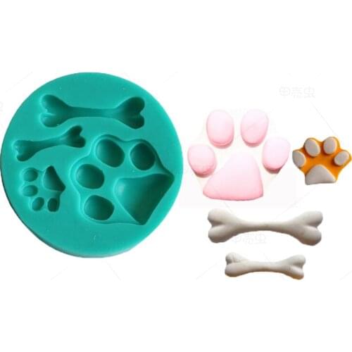 Dog claw Bone Silicone soap Mould chocolate mold Fondant cake Decorating Tools Baking gateau cupcake toppers patisserie