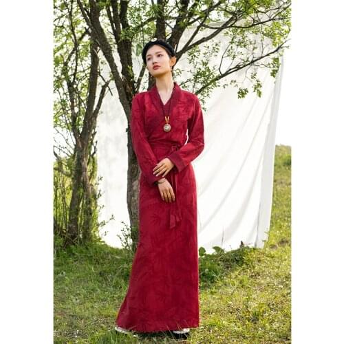 Tibet Dress Daily Wear Dresses Chinese Ethnic Style Traditional Clothing Tibetan Costume Vintage Ropa Oriental Mujer